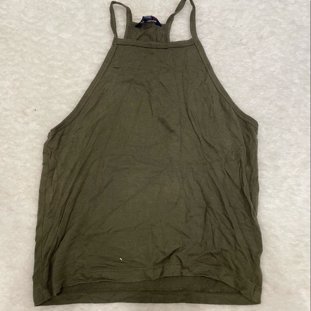 Army Green High-neck Tank top